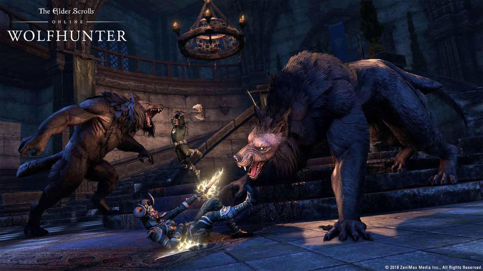 A werewolf behemoth from The Elder Scrolls Online’s Wolfhunter content.