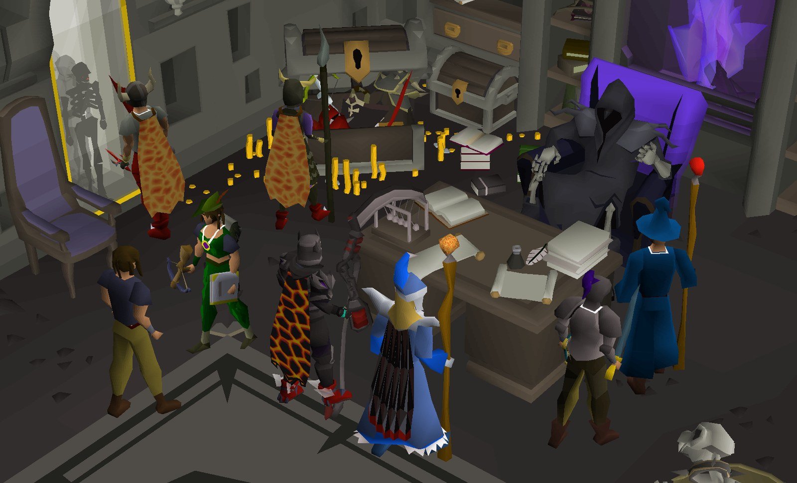 Players inside Death's Office in Old School RuneScape